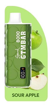 GTM Bar Spark 8000 одноразовый POD "Sour Apple" 20мг.