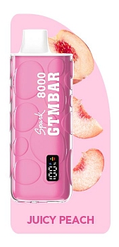 GTM Bar Spark 8000 одноразовый POD "Juicy peach" 20мг.